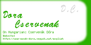 dora cservenak business card